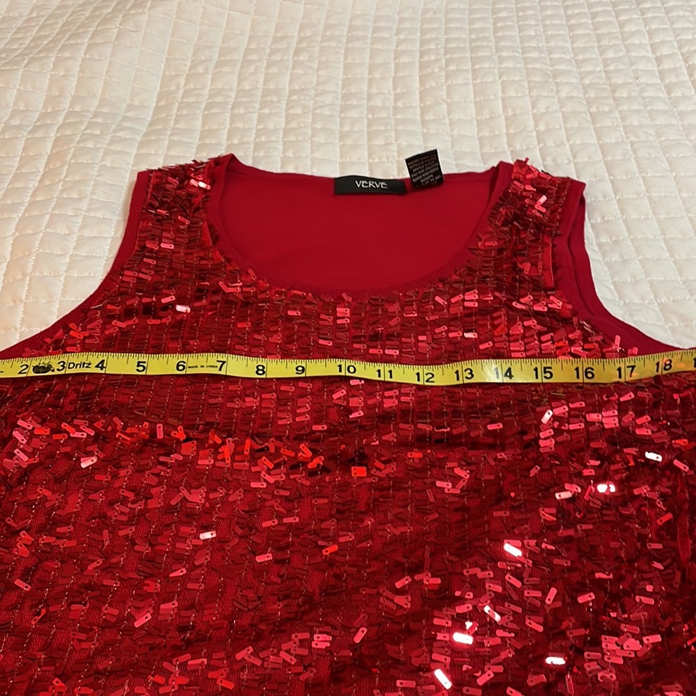 Verve red sequin shell in xl - Picture 4 of 5